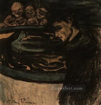 若い男とグロテスクのアレゴリー 1899 キュビスト Oil Paintings